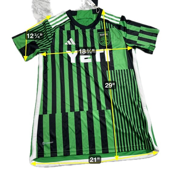 Adidas MLS Austin FC Home Jersey Las Voces Barcode Green Women Medium HU1381 250 - Picture 2 of 9